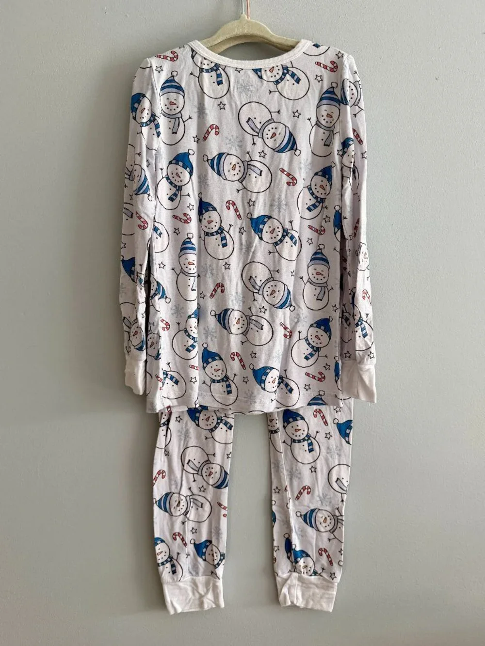 Caden Lane Blue Snowman Snuggles Bamboo Pajama Set 7/8